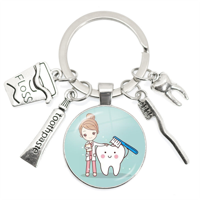 Wholesale Alloy Tooth Shape Keychain